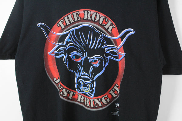 Vintage The Rock Just Bring It WF World Wrestling Federation T-Shirt Medium / Large
