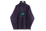 Vintage Adidas Equipment Fleece 1/4 Zip XLarge purple big logo 90s sport outdoor ski sweater retro athletic jumper