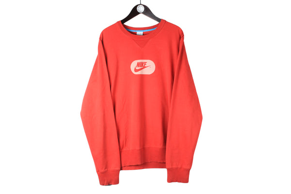 Vintage Nike Sweatshirt XLarge red big logo crewneck 90s sport style jumper