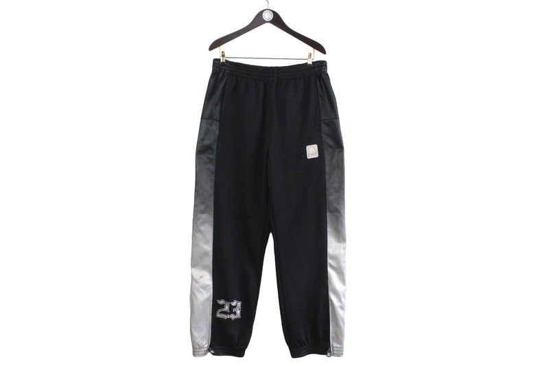 Karl Kani Track Pants XLarge black big logo 00s baggy sport trousers hip hop style USA