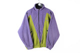 Vintage Fleece Full Zip Small green purple 90's winter outdoor jumper