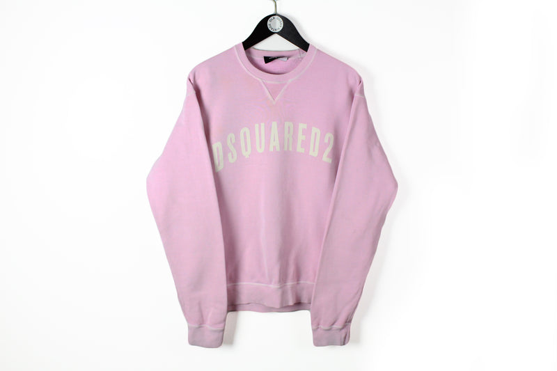 Dsquared2 Sweatshirt Medium pink big logo luxury streetwear jumper