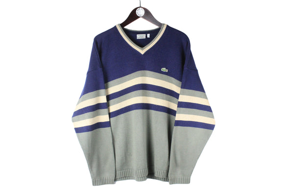 Vintage Lacoste Sweater Medium v-neck retro sport style 90s authentic casual jumper