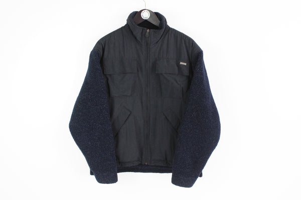 Vintage Timberland Fleece Jacket Small black blue 90s windbreaker retro USA style outdoor streetwear