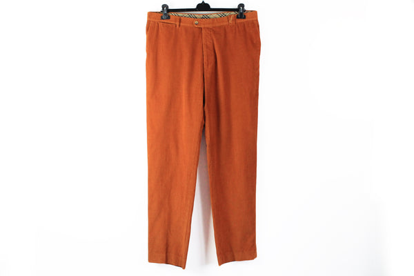 Burberry Corduroy Pants Large brown classic casual men's luxury trousers