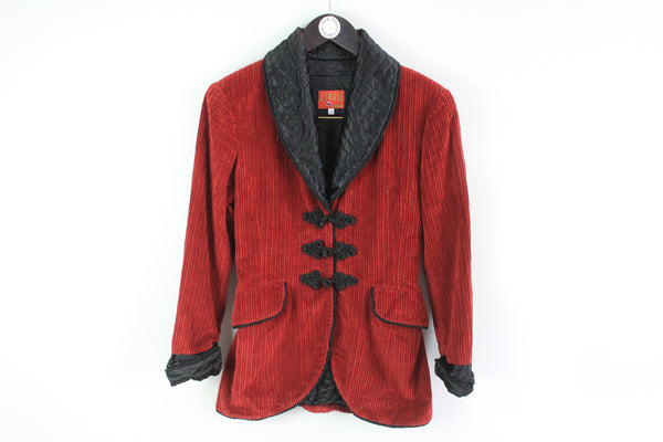 Vintage Kenzo Jungle Jacket Women's Small red corduroy 90s classic blazer retro luxury blazer