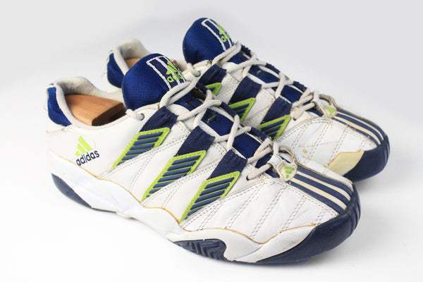 Vintage Adidas Sneakers US 8.5 blue white 90s retro sport shoes athletic trainers 