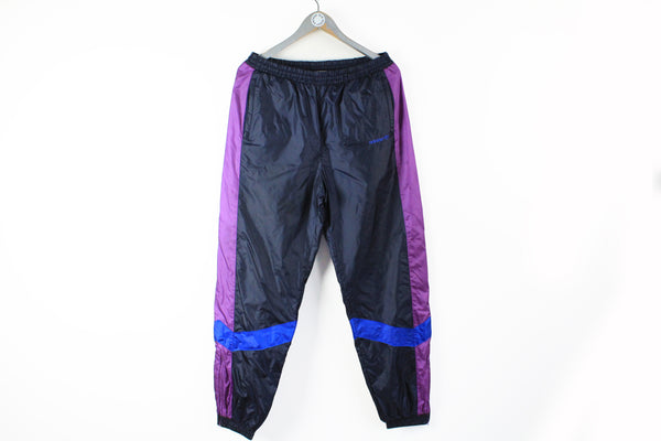 Vintage Adidas Track Pants Medium / Large black purple 90s sport retro style pants