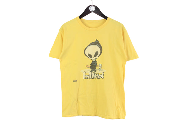 Harley Blind T-Shirt Medium size men's big logo yellow bright tee big logo summer wear top streetstyle retro 90's outfit