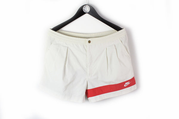 Vintage Nike Shorts Medium / Large white red 90's tennis style