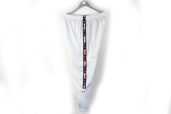 Vintage Nike USA Track Pants Large / XLarge white full pant logo 90s sport athletic pants
