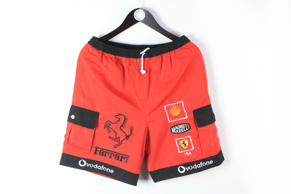 Vintage Ferrari Shorts Medium red Vodafone Magneti Marelli 90's Michael Schumacher shorts