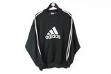 Vintage Adidas Sweatshirt Medium / Large big logo black classic retro style 90's 00's crewneck