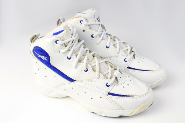 Vintage Reebok Sneakers Women's US 8 white basketball style high top retro sport shoes 90s classic pump trainers