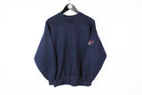 Vintage Reebok Sweatshirt Small navy blue 90s small logo retro UK Style sport athletic pullover
