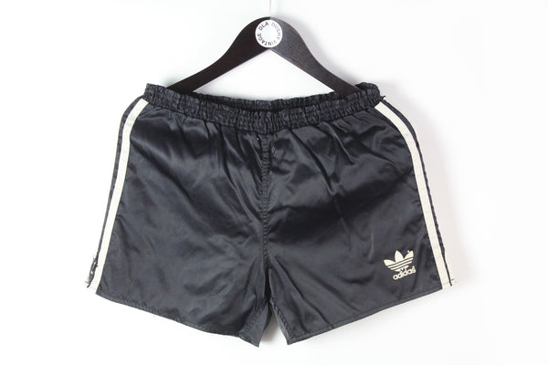 Vintage Adidas Shorts Small black white stripes 90's retro style authentic shorts