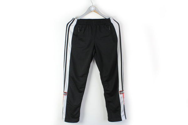 Vintage Adidas Track Pants Small black big logo polyester sport trousers