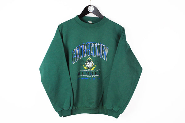 Vintage Hoyas Georgetown Sweatshirt Small green big logo bulldog member club 90s 80s university pullover
