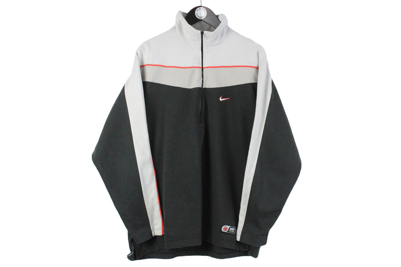 Vintage Nike Sweatshirt Half Zip Medium / Large size men's classic sport long sleeve authentic athletic jumper 90's retro wear
