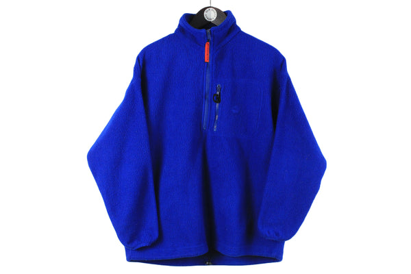 Vintage Jack Wolfskin Fleece Small size men's bright blue sweatshirt half zip winter long sleeve warm 90's style long sleeve outdoor mountain outfit