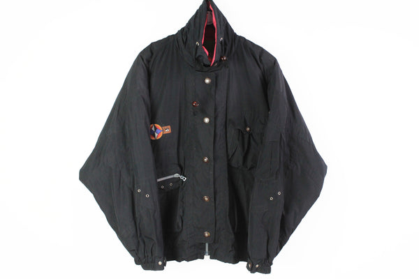 Vintage Bogner Jacket Large black Helicopter 90's ski style mountain winter jacket