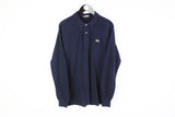 Vintage Lacoste Rugby Shirt Large navy blue classic small logo 90's long sleeve polo t-shirt