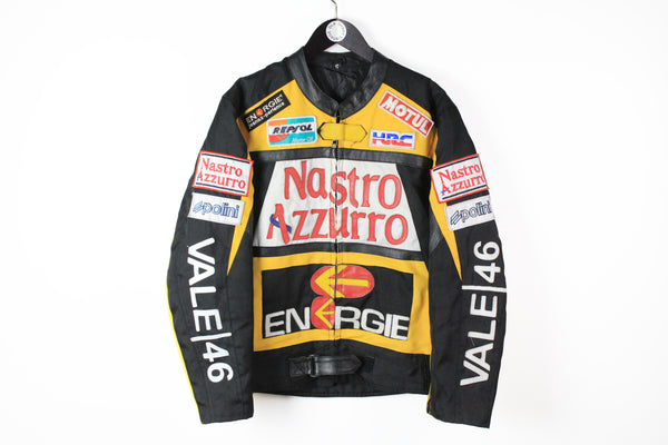 Vintage Vale 46 Valentino Rossi Jacket Medium leather style Nastro Azzurro motor motorcycle jacket 