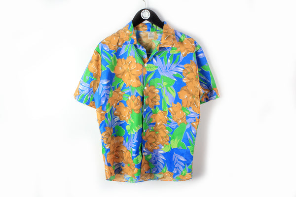 Vintage Hawaii Shirt Medium floral pattern 90's summer retro style shirt