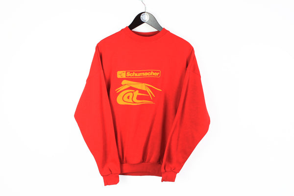 Vintage Schumacher Sweatshirt Medium red big logo 90's Ferrari Formula 1 crewneck