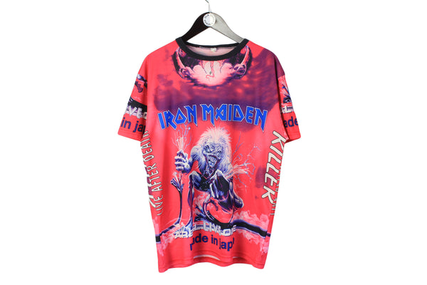 vintage IRON MAIDEN Live After Death mens Pink Purple t shirt tee made in Japan Size L polyester authentic rare retro tour tee Italy 80s 90s