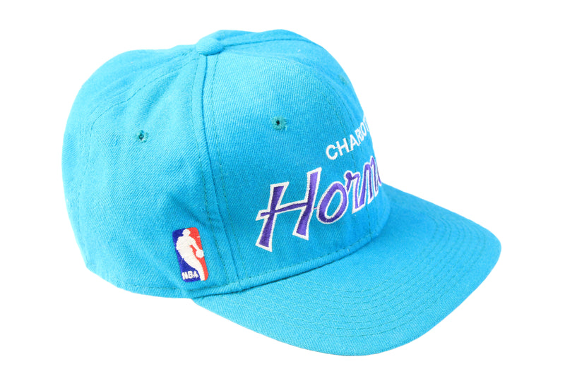 90s CHARLOTTE HORNETS Snapback / Vintage NBA Sports Cap / 