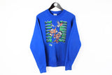 Vintage Seattle Seahawks Warner Bros 1996 Sweatshirt Small blue big logo NFL Football American Sport crewneck 90s