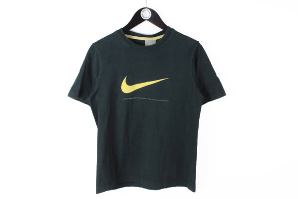 Vintage Nike T-Shirt Small black big swoosh logo 90's retro tee
