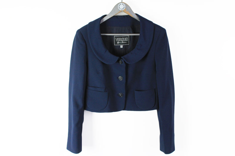 Vintage Versus Gianni Versace Blazer Women's 30/44 blue button jacket 90s 