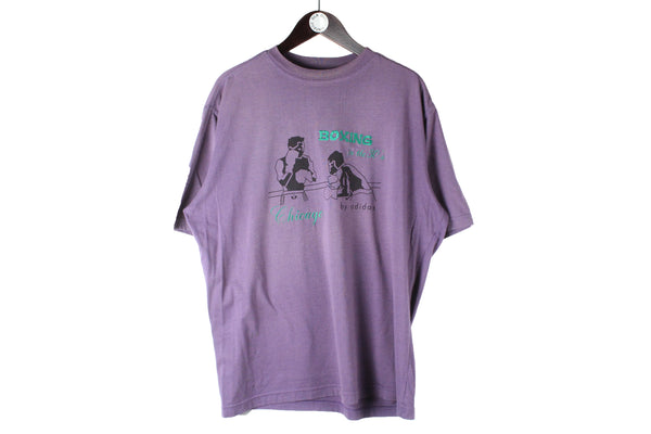 Vintage Adidas “Boxing in the Chicago 30s” T-Shirt XLarge purple 90s retro sport style shirt