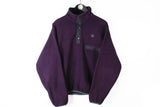 Vintage Jack Wolfskin Fleece Snap Buttons Large purple 90s ski sweater outdoor
