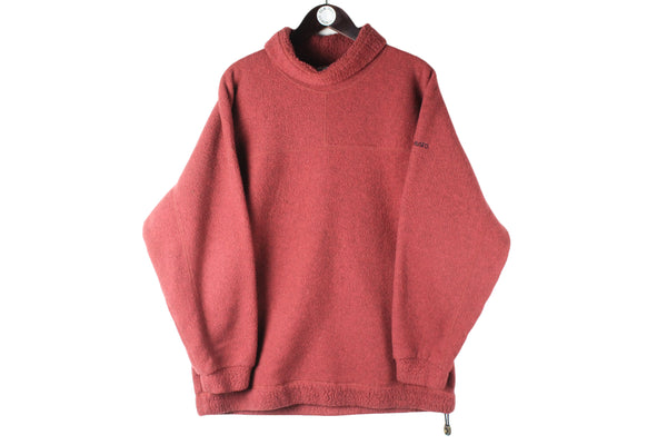Vintage Musto Fleece Medium red retro turtleneck sport jumper 90s outdoor sweater