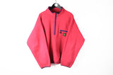 Vintage Think Pink Fleece Half Zip Large Polartec pink 90s winter outdoor sweater