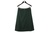 Vintage Celine Skirt Women’s luxury green basic classic wear 90's rare retro elegant clothing gold belt midi length