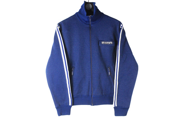 Vintage Adidas Track Jacket Small navy blue small logo 70s 80s retro sport windbreaker athletic Germany style