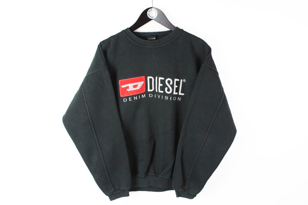 Vintage Diesel Sweatshirt Small / Medium black big logo crewneck 90's crewneck jumper