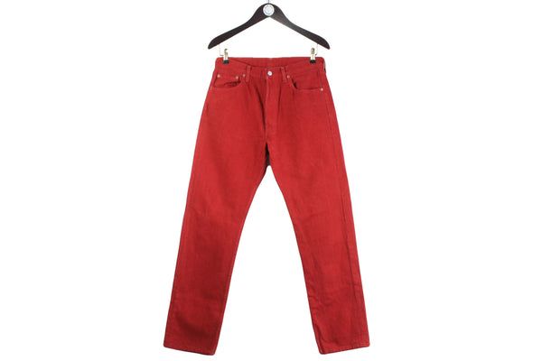 Vintage Levi's Jeans Women's W 33 L 32 USA denim for Women 90s retro red bright pants