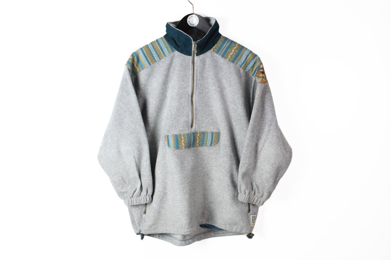 Vintage Salewa Fleece Half Zip Small gray 90s sport outdoor sweater