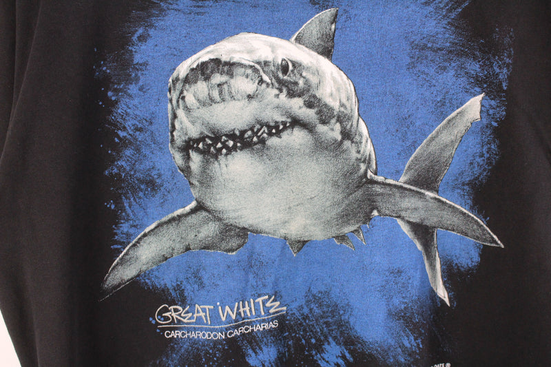 Vintage Great White Shark "Carcharodon Carcharias" Wild Oats T-Shirt XLarge