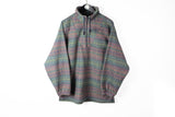 Vintage Fleece Half Zip Large abstract pattern 90s sport style ski outdoor sweater