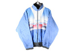 Vintage Sergio Tacchini Reversible Track Jacket Large blue 90s retro windbreaker sport style tennis jacket