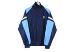 Vintage Adidas Track Jacket Medium size men's full zip blue rare retro 90's style sport wear authentic athletic clothing long sleeve training 80's windbreaker