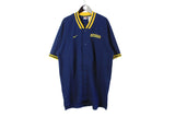 vintage NIKE MICHIGAN Basketball Jersey blue yellow authentic sweatshirt big logo Size L men long sleeve team nba clothing sport wear thrift
