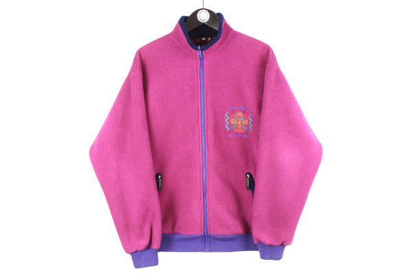 Vintage Karrimor Fleece Half Zip Large purple pink 90s retro winter ski jumper