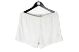 Vintage Adidas Shorts Large size white above the knee length bright 90's style sport athletic outfit authentic running